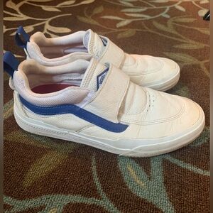 Mens 7.5 Vans Kyle Walker Pro 2 White and Blue Slip On  (Women’s size 9).